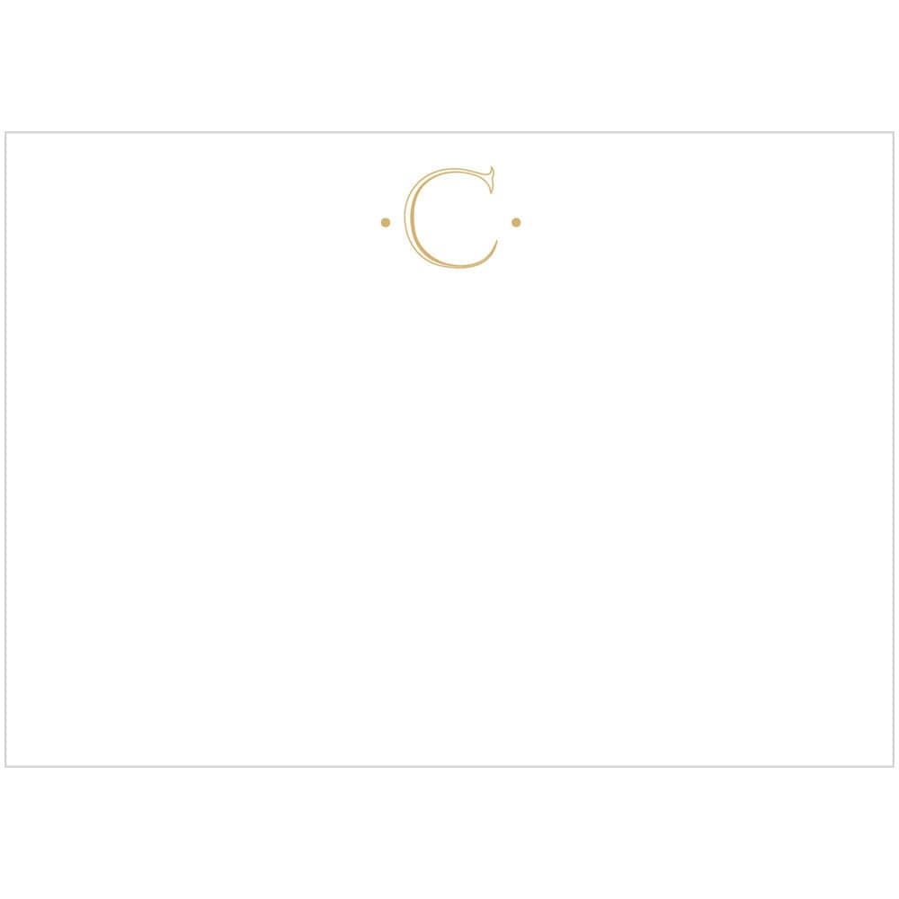 caspari Caspari Antique Plain Letter C Foil Correspondence Cards - 12 Cards and Envelopes
