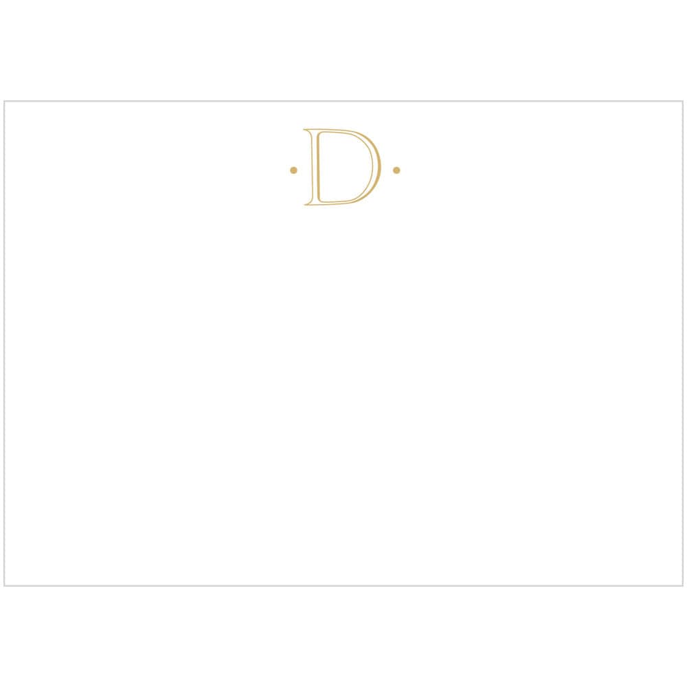 caspari Caspari Antique Plain Letter D Foil Correspondence Cards - 12 Cards and Envelopes