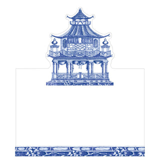 Caspari Chinoiserie Toile Pagoda Place Card 8 In Die-Cut 93901P