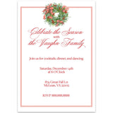 Personalization by Caspari Ribbon Stripe Wreath Personalized Invitations 93912PG
