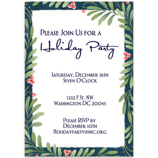 Personalization by Caspari Scrolling Mistletoe Personalized Invitations 93915PG