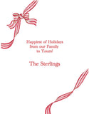Personalization by Caspari Personalized Striped Ribbon Holiday Photo Cards - Portrait 93962PG