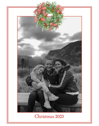 Personalization by Caspari Personalized Wreath Holiday Photo Cards - Portrait 93963PG
