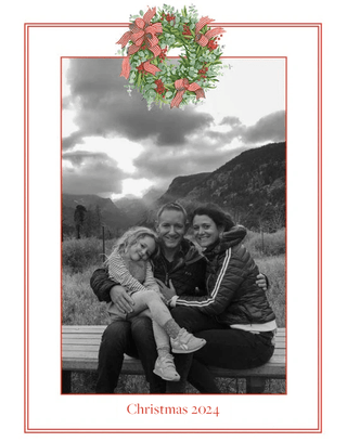 Personalization by Caspari Personalized Wreath Holiday Photo Cards - Portrait 93963PG