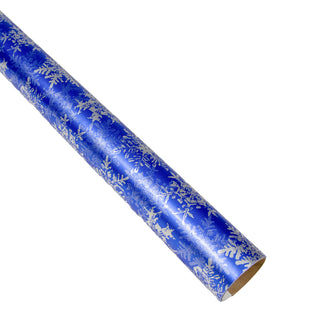 Caspari Snowfall-Blue Foil Roll Wrap 30 Inchx 6 Ft Foil-2 Core 94323RCF