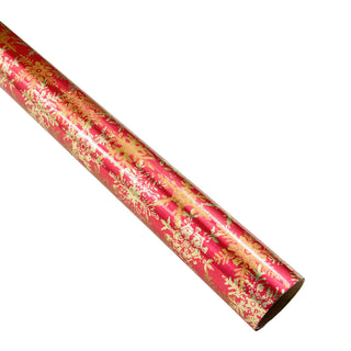Caspari Snowfall-Red Foil Roll Wrap 30 Inchx 6 Ft Foil-2 Core 94324RCF