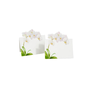 Caspari White Orchid Place Card 8 In Die-Cut 94902P