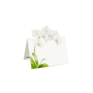 Caspari White Orchid Place Card 8 In Die-Cut 94902P