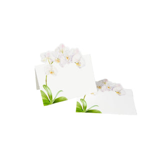 Caspari White Orchid Place Card 8 In Die-Cut 94902P