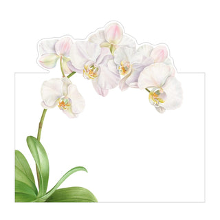 Caspari White Orchid Place Card 8 In Die-Cut 94902P