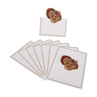 Caspari Turkey Place Cards Die Cut Package 8 In 94905P