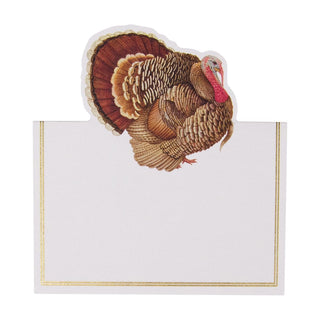 Caspari Turkey Place Cards Die Cut Package 8 In 94905P