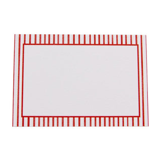 Caspari Pinstripe Red Place Cards Package 10 In 94908P