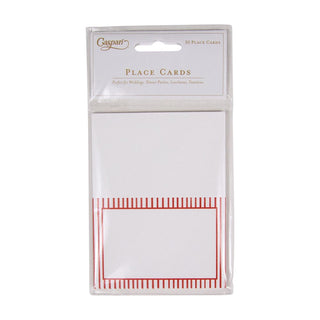 Caspari Pinstripe Red Place Cards Package 10 In 94908P