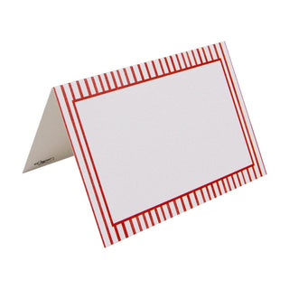 Caspari Pinstripe Red Place Cards Package 10 In 94908P