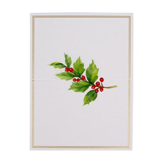 Caspari Holly Sprig Foil Place Card 8 In Die-Cut Foil 94911P