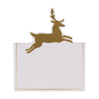 Caspari Leaping Deer Foil Place Card 8 In Die-Cut Foil 94913P