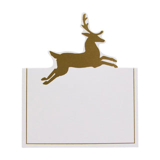 Caspari Leaping Deer Foil Place Card 8 In Die-Cut Foil 94913P