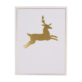 Caspari Leaping Deer Foil Place Card 8 In Die-Cut Foil 94913P