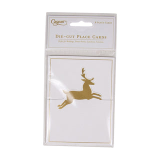 Caspari Leaping Deer Foil Place Card 8 In Die-Cut Foil 94913P