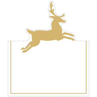 Caspari Leaping Deer Foil Place Cards - 8 Per Package 94913P