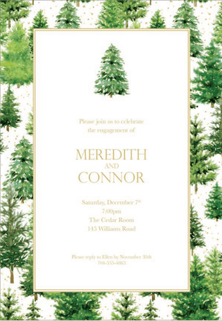 Personalization by Caspari Personalized White Christmas Border Invitations 94915PG