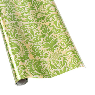 Caspari Palazzo Green/Gold Foil Roll Wrap 30 Inchx 6 Ft Foil-2 Core 949890RCF