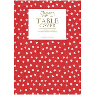 Caspari Small Dots Red Paper Linen Table Covers - 1 Each 9500TCL