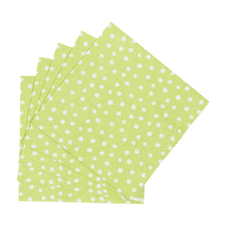 Caspari Small Dots Spring Green Napkin Cocktail 9505C