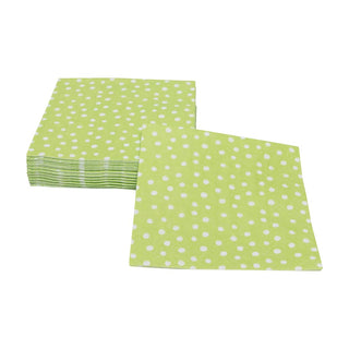 Caspari Small Dots Spring Green Napkin Cocktail 9505C