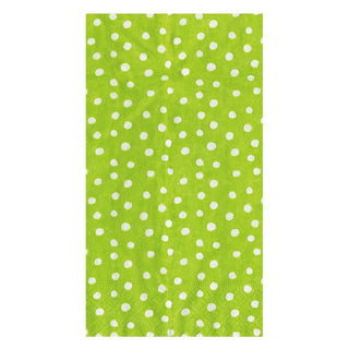 Caspari Small Dots Spring Green Guest Towel - package of 15 9505G