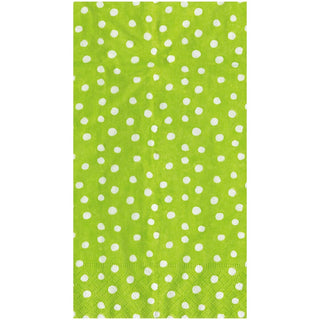 Caspari Small Dots Spring Green Guest Towel - package of 15 9505G