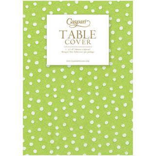 Caspari Small Dots Spring Green-Paper Linen Print Airlaid Tablecover 5.2'X8.2 9505TCL