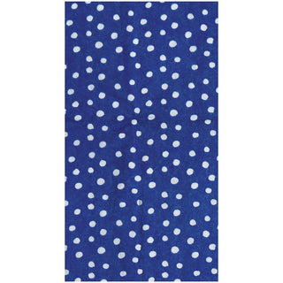 Caspari Small Dots Royal Blue Guest Towel - package of 15 9506G