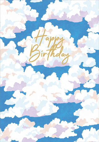 Caspari Blue Skies Foil Greeting Cards - includes 1 Greeting Cards 95506.01