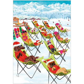 Caspari Apres Ski Sunning Blank Greeting Card - 1 card and envelope 95522