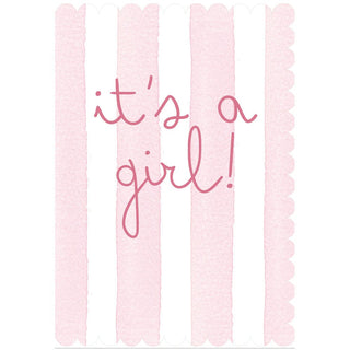 Caspari IT'S A GIRL STRIPE EDAY N SIZE BABY SHOWER DIE-CUT 95570.29