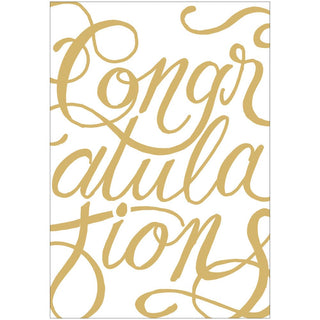 Caspari Congratulations Calligraphy Foil Greeting Card - 1 card with envelope 95588.19