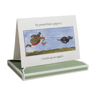 Caspari Who's Walking Who? Assorted Boxed Note Cards - includes 8 notes & envelopes 95653.46