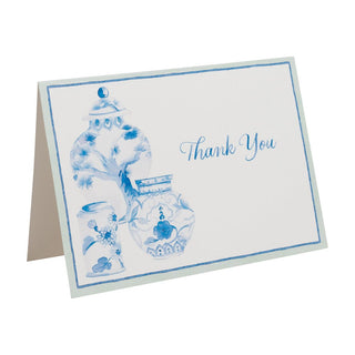 Caspari Glazed Porcelain Thank You Notes - includes 8 cards & envelopes 95655.44B