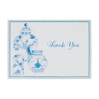 Caspari Glazed Porcelain Thank You Notes - includes 8 cards & envelopes 95655.44B
