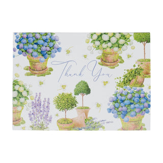 Caspari Potted Hydrangeas Thank You Notes - includes 8 cards & envelopes 95656.44B