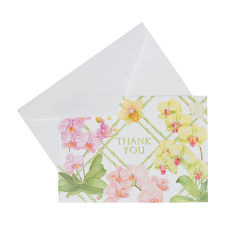 Caspari Orchid Conservatory Thank You Notes - includes 8 cards & envelopes 95657.44B