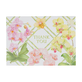 Caspari Orchid Conservatory Thank You Notes - includes 8 cards & envelopes 95657.44B