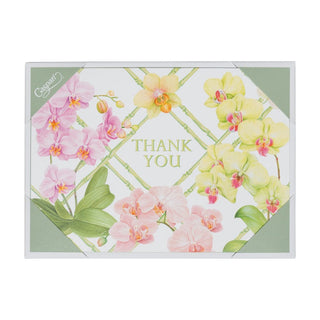 Caspari Orchid Conservatory Thank You Notes - includes 8 cards & envelopes 95657.44B