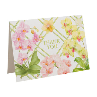 Caspari Orchid Conservatory Thank You Notes - includes 8 cards & envelopes 95657.44B