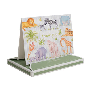 Caspari Safari Baby Thank You Notes - includes 8 cards & envelopes 95659.44B