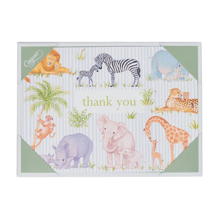 Caspari Safari Baby Thank You Notes - includes 8 cards & envelopes 95659.44B