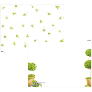 Caspari Potted Topiaries Correspondence Cards - includes 12 cards & envelopes 95668CCU12