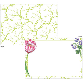 Caspari Floral Majolica Correspondence Cards - includes 12 cards & envelopes 95670CCU12